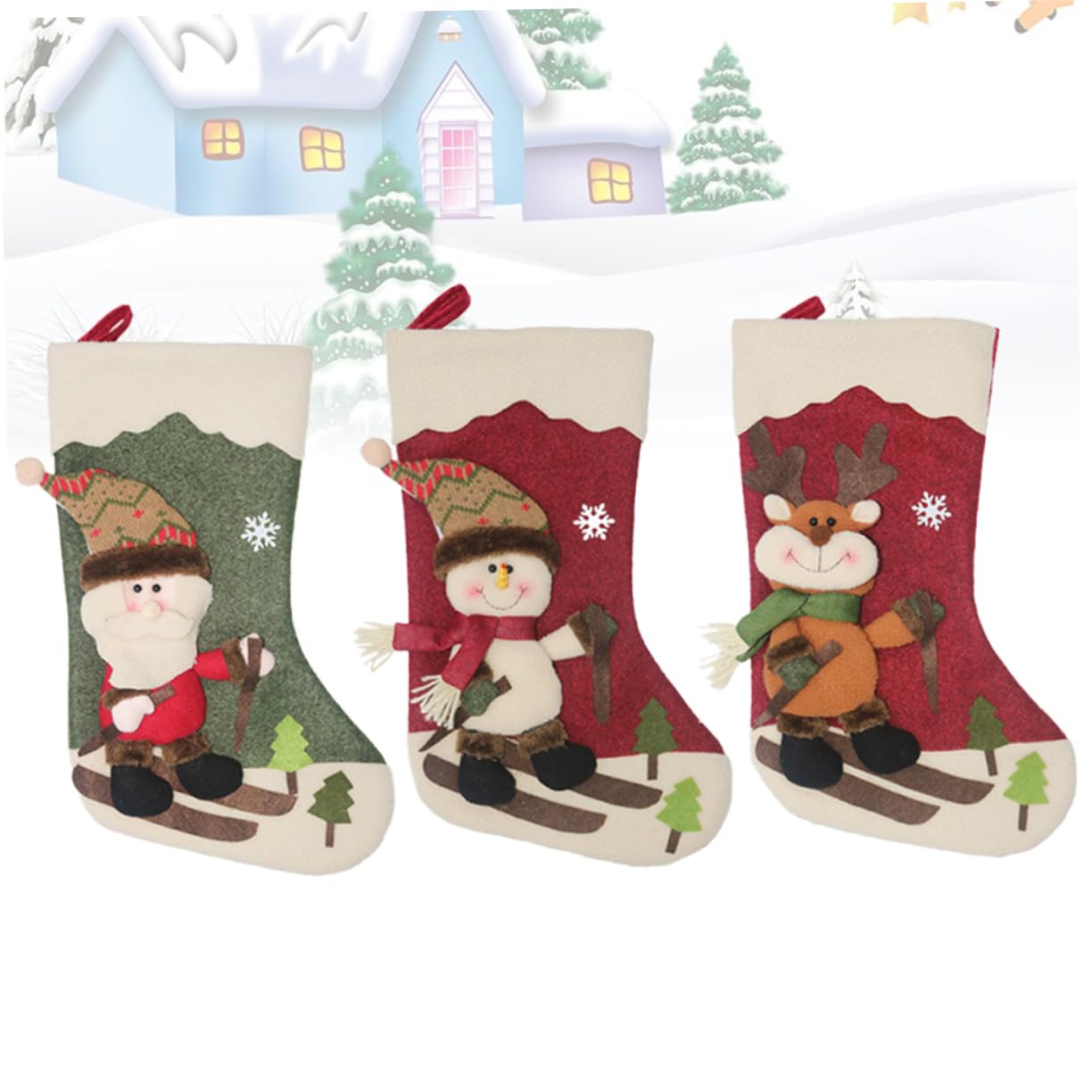 3stücke Weihnachtsstrümpfe Mit Weihnachtsgeschenktüten Weihnachtsgeschenksäckchen Süßigkeitenstrümpfen Weihnachtsgeschenkschuhen Zum Befüllen Mit Geschenken Und Süßigkeiten