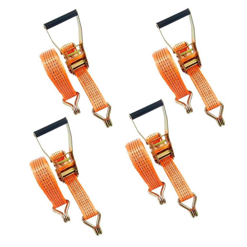 Correas De Amarre con Trinquete 4 Pieza 3000 Kg Cinchas De Sujeción 40mm X 3m para Motocicletas Carga Camiones Remolques Tabla De Surf Autocaravana(W4cm/1.57in,L3m/118in)