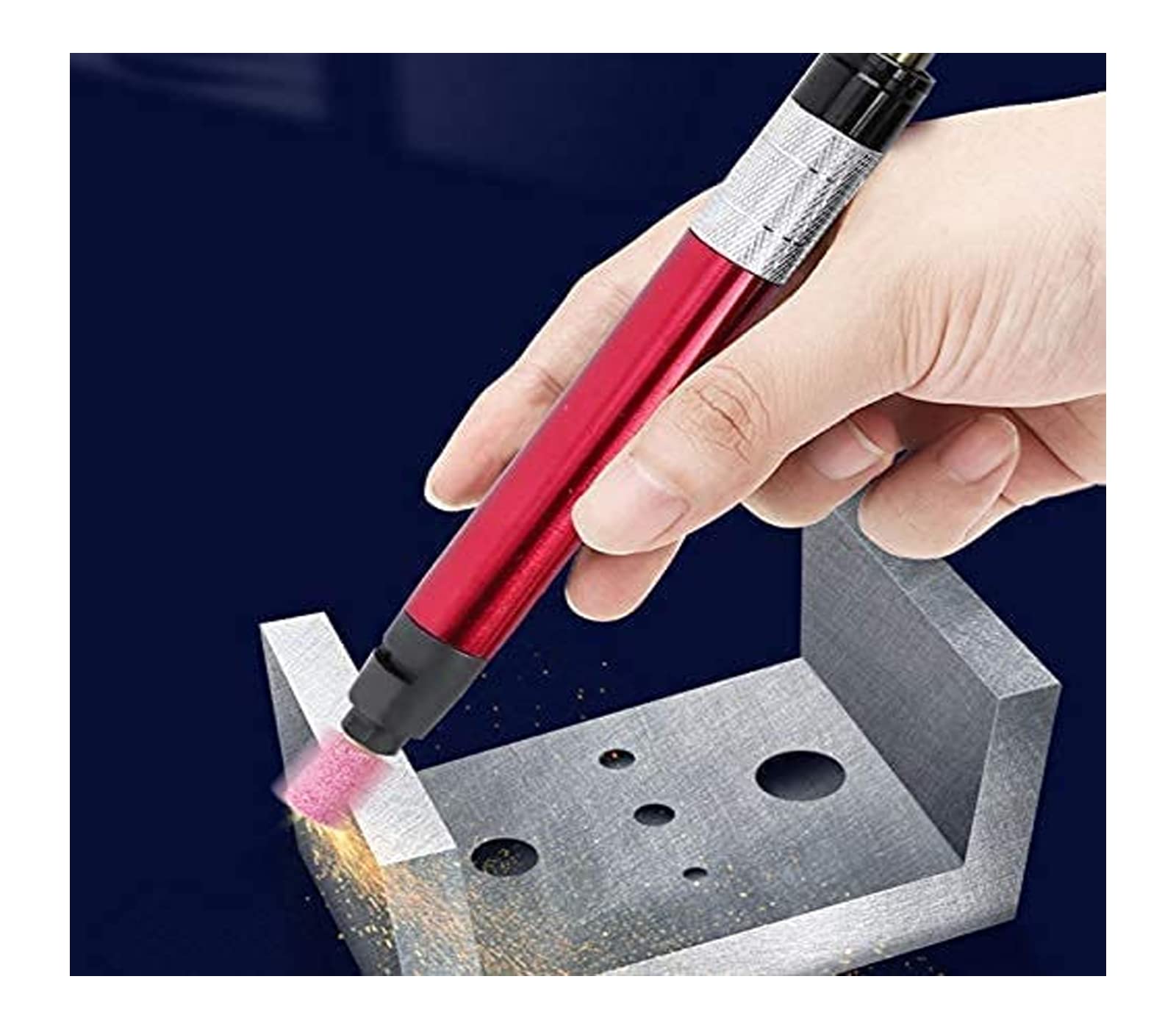 CLICLED Micro Smerigliatrice Aria 1/8 Pollici Penna Pneumatica Rossa 65.000 rpm
