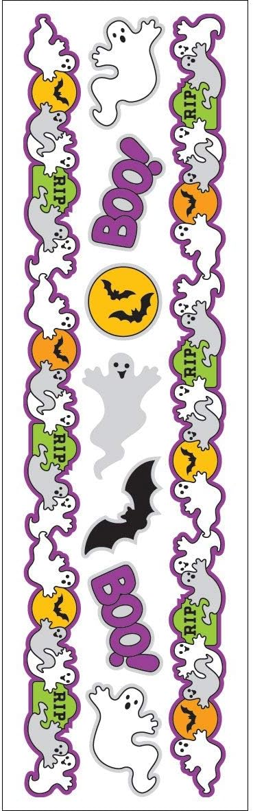 Hambly Iridescent Foil Border Stickers, Halloween Ghosts (25 Sheets)