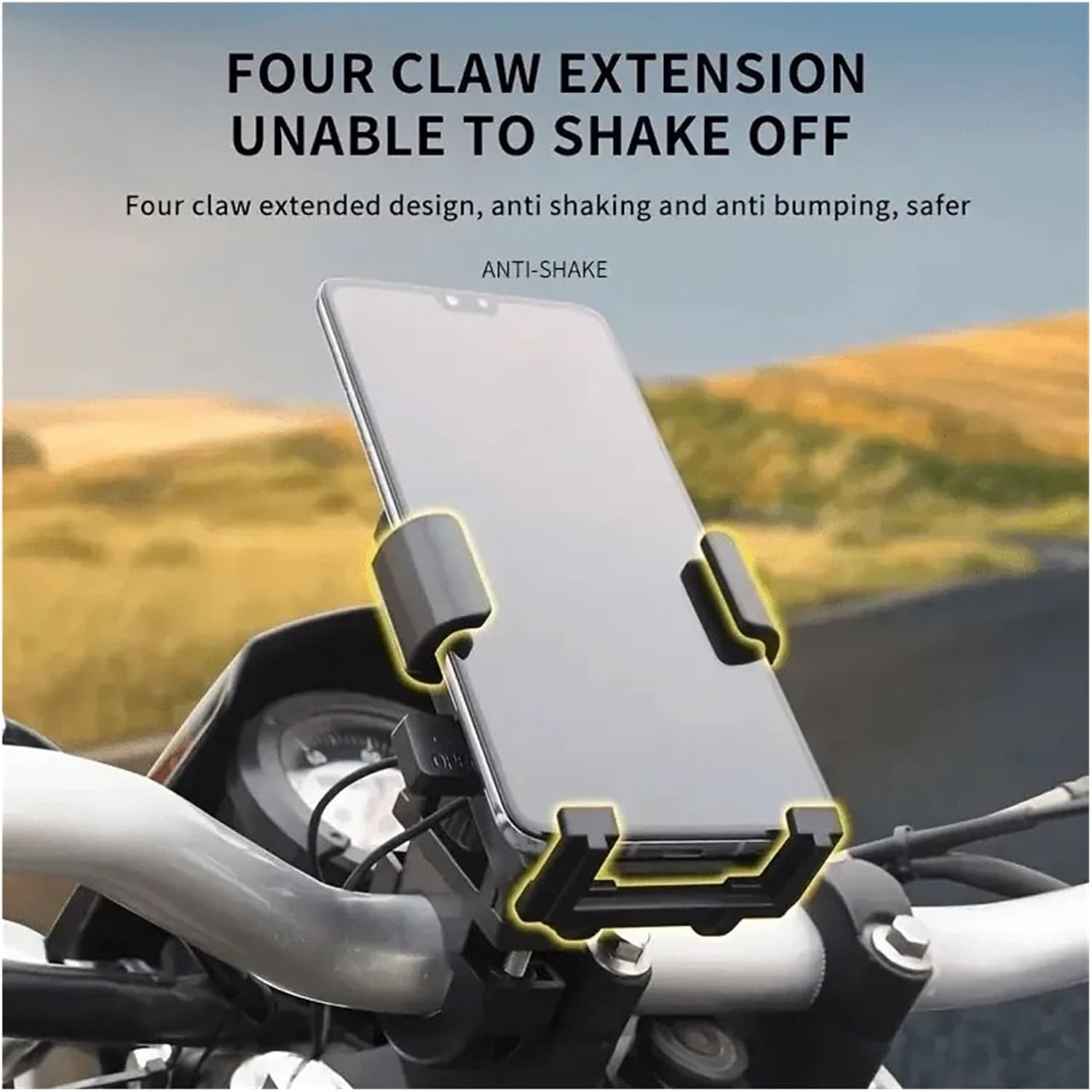 Bike Phone Mount Universal Motorcycle Bicycle Phone Mount 360° Rotatable Secure Anti-Shake Handlebar Holder with Automatic Locking Mechanism Bicycle Phone Holder