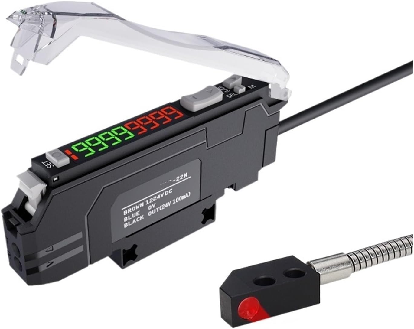 1MM small light spot positioning optical fiber sensor intelligent optical fiber amplifier diffuse reflection high-speed photoelectric switch sensing(22P PNP)