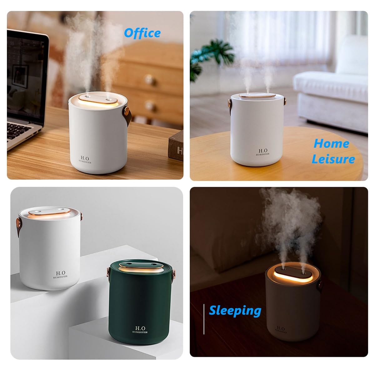 Mini humidificador portátil USB, apagado automático de 1,2 L, humidificador de aire silencioso para dormitorio, oficina, bebé y planta, difusor personal de coche