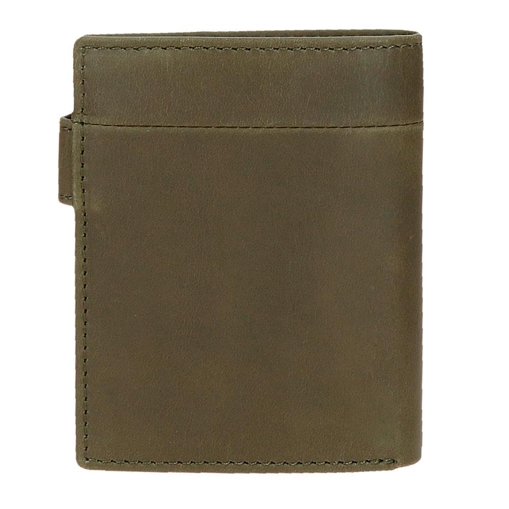 Pepe Jeans Staple Cartera Vertical con Tarjetero y Cierre de Click Verde 8,5x10,5x1 cms Piel by Joumma Bags