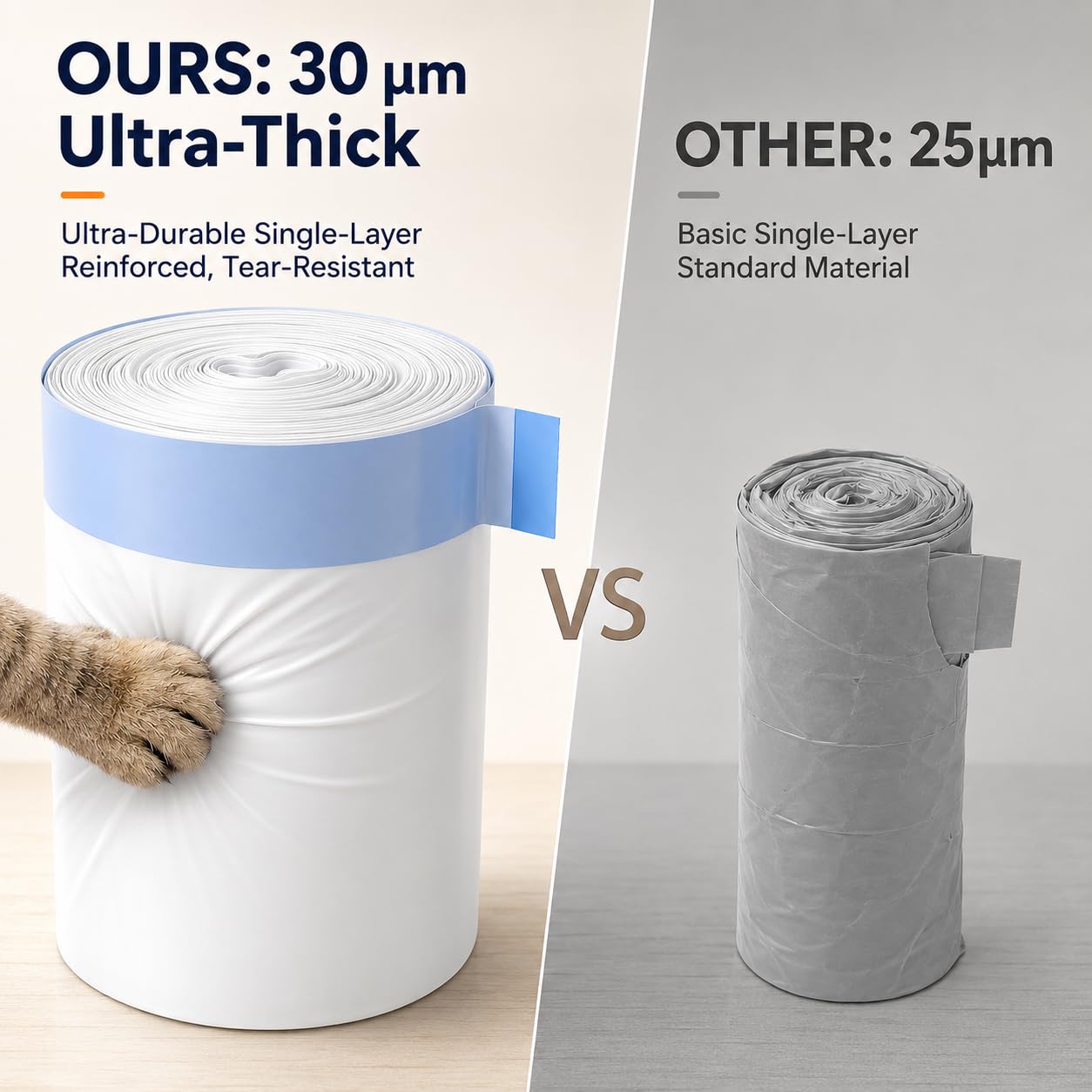 60 bolsas de basura autolimpiables para gatos, compatibles con caja de arena para gatos M1 con parte superior abierta y autolimpiante