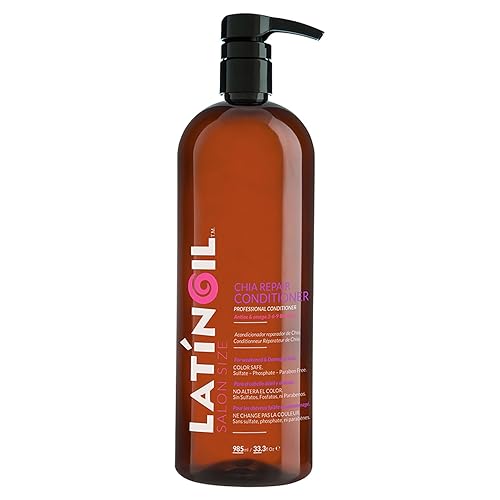 Chia - Acondicionador reparador de cabello natural, sin sulfatos, con queratina, lanolina para rizados, secos, grasos, dañados, tratados con color,