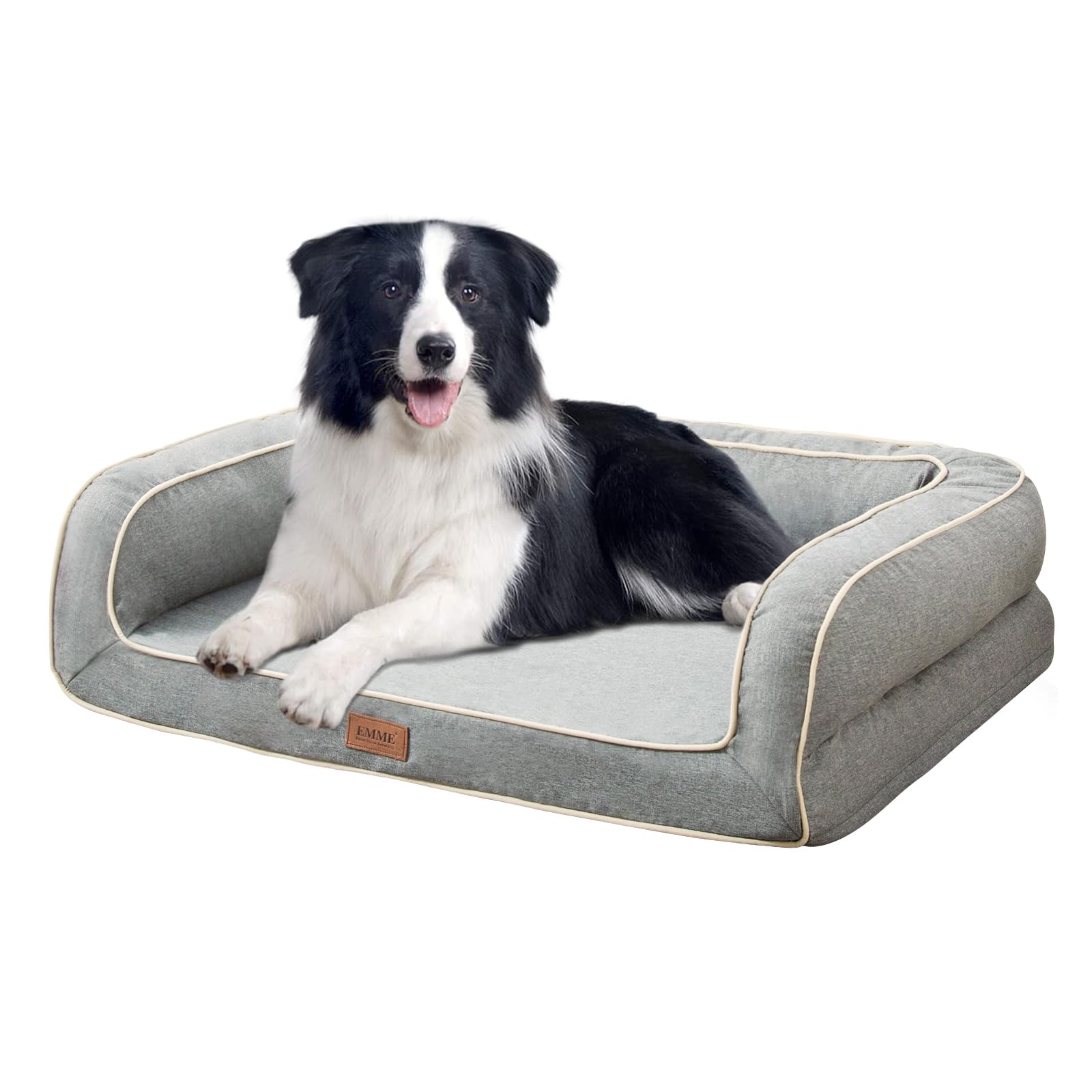 EMME Sofá cama para mascotas, cama ortopédica lavable para mascotas con funda extraíble, sofá mediano impermeable para mascotas, cojín para mascotas, alta elasticidad, seco, transpirable, dimensiones