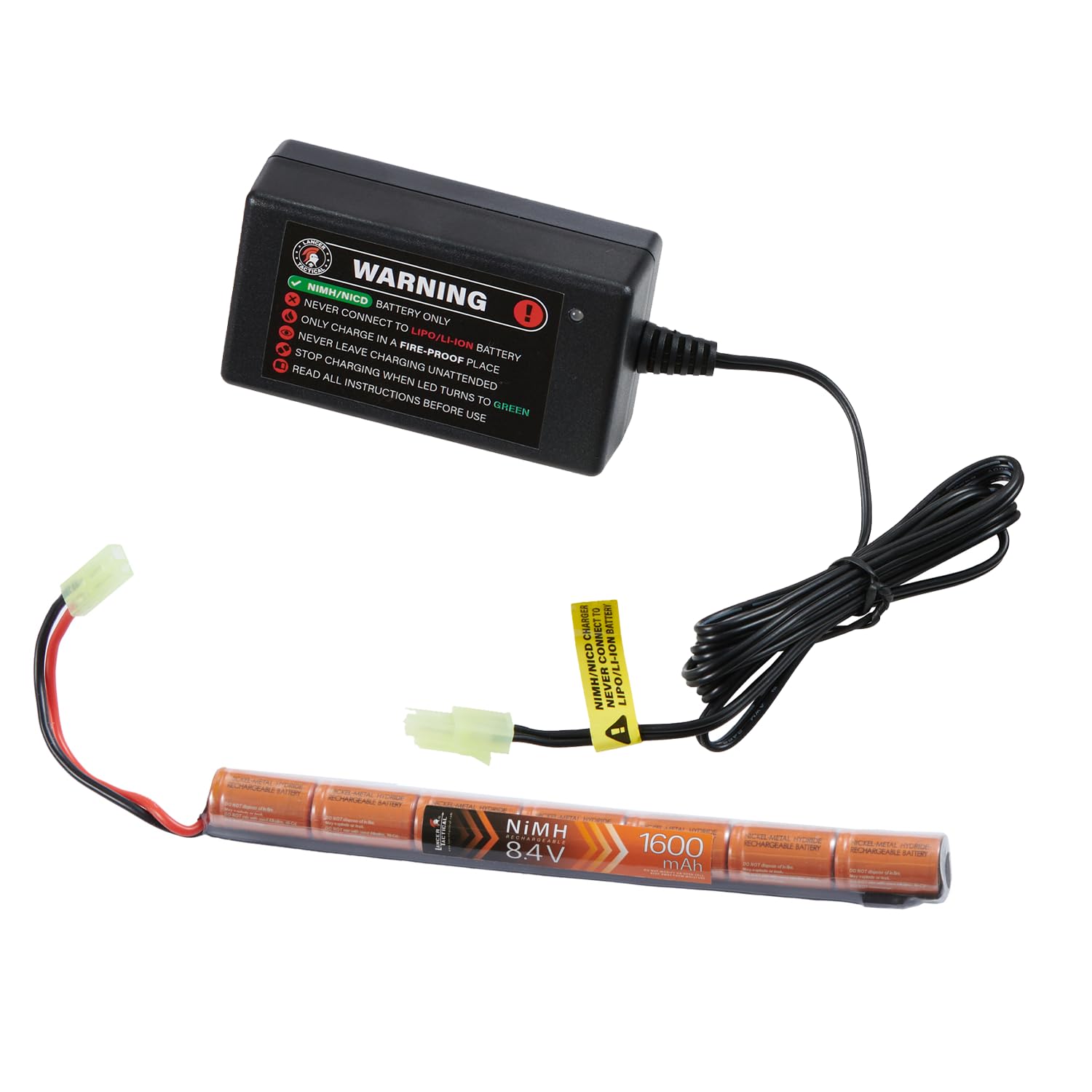 Amazon.com: Lancer Tactical Nimh Battery Pack with Charger, 8.4V