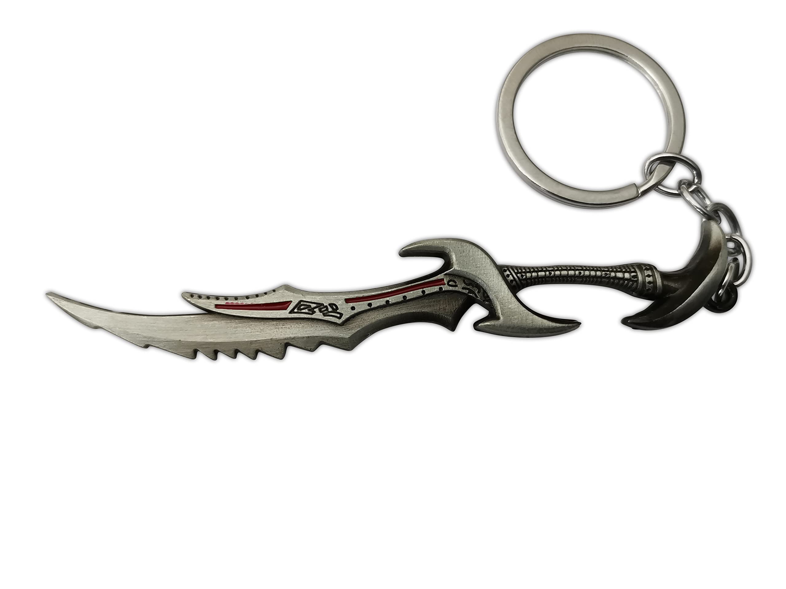 Eillwin Mythical Dagger Keychain – Detailed Fantasy Sword Keyring – Gunmetal Grey Amulet Charm