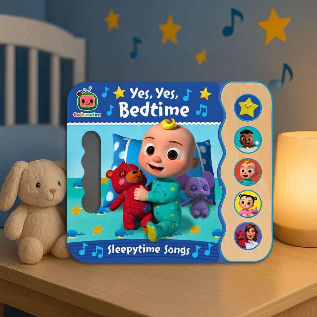 Cocomelon Yes, Yes Bedtime 5-Button Song Book: Sing and Read Toy Book with JJ and Friends, Ages 2-7      Board book – Sound Book, March 5, 2024