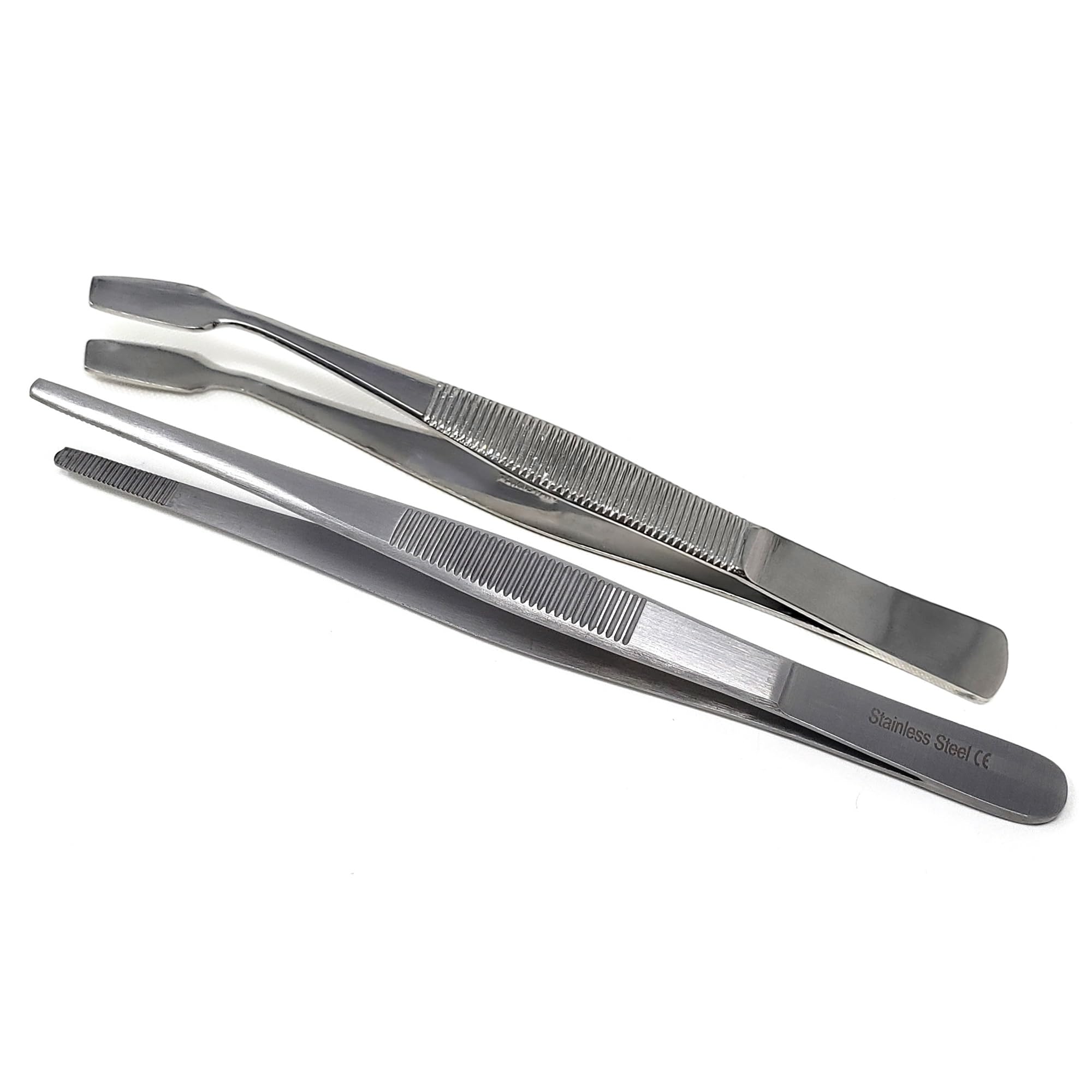 Amazon.com: A2Z-2 Pcs Flat Tip Blunt Serrated Tip Tweezers Feeding