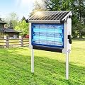 Solar Bug Zapper Outdoor Waterproof, 4500V High Power Cordless Mosquito Zapper with Smart Light Sensor, Dual Solar & USB Rechargeable Insect Killer for Patio, Garden, Backyard, Indoor & Outdoor Use