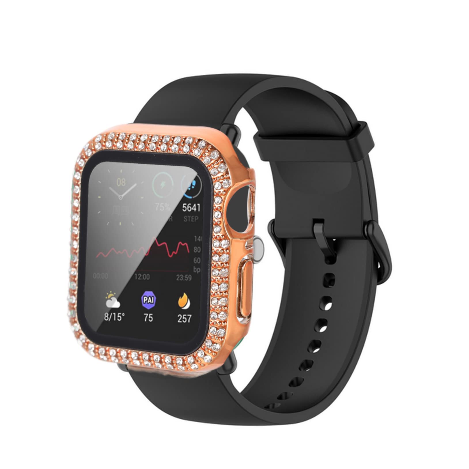 HOMSFOU 25stücke Teiliges Von Glänzenden Schutzgehäusen Für Smartwatches Mit Gehärtetem Film Kompatibel Mit Kratzfest Leicht Und Installieren Idealer Schutz Rosé Und Roségold