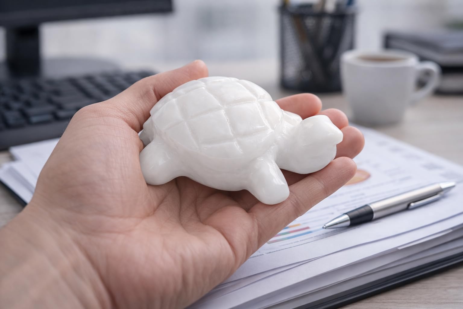 Buy Craft BY Hands | White Marble Stone Tortoise Paperweight Set