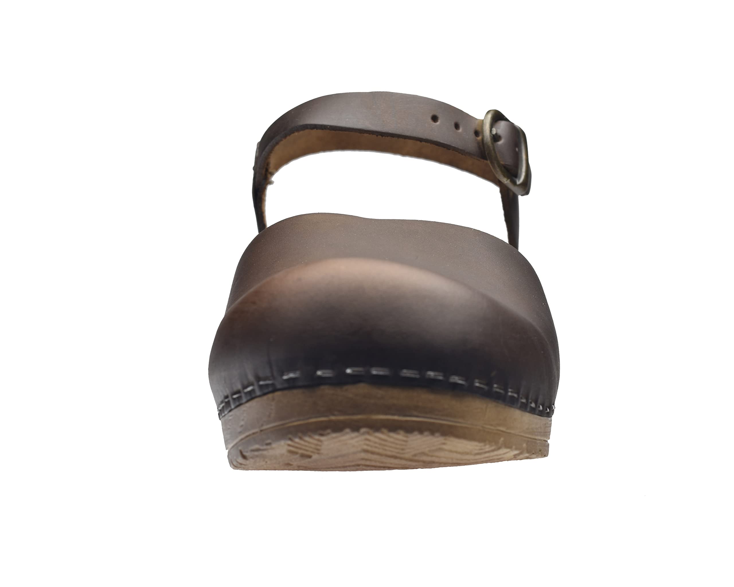 Sanita Sansi | Sandali Originali Fatti a Mano in Pelle Flessibile | Cinturino alla Caviglia | Plantare anatomico con Morbida Schiuma | Marrone Antico | 36 EU