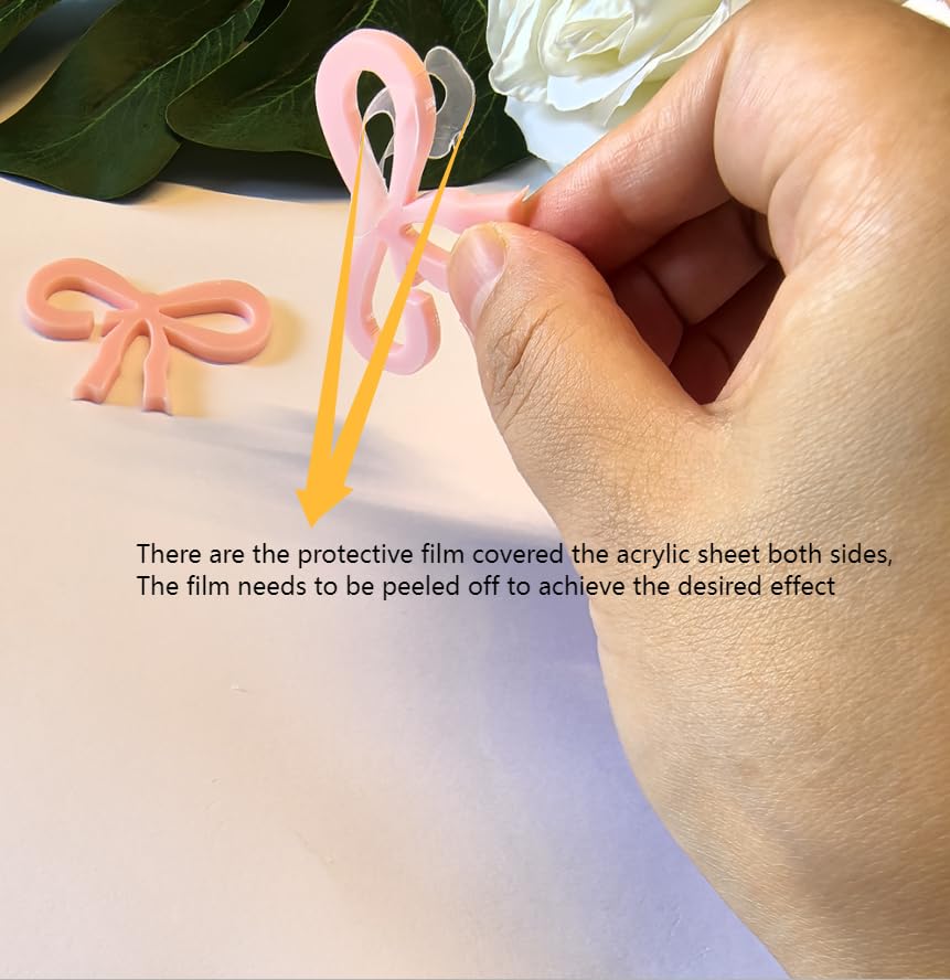 20pcs Drink Tag Bow,Baby Pink Acrylic Drink Marker Coctail Tag,Champagne Charms,Acrylic Bows,Party Drink Tag, Bridal Shower Favors