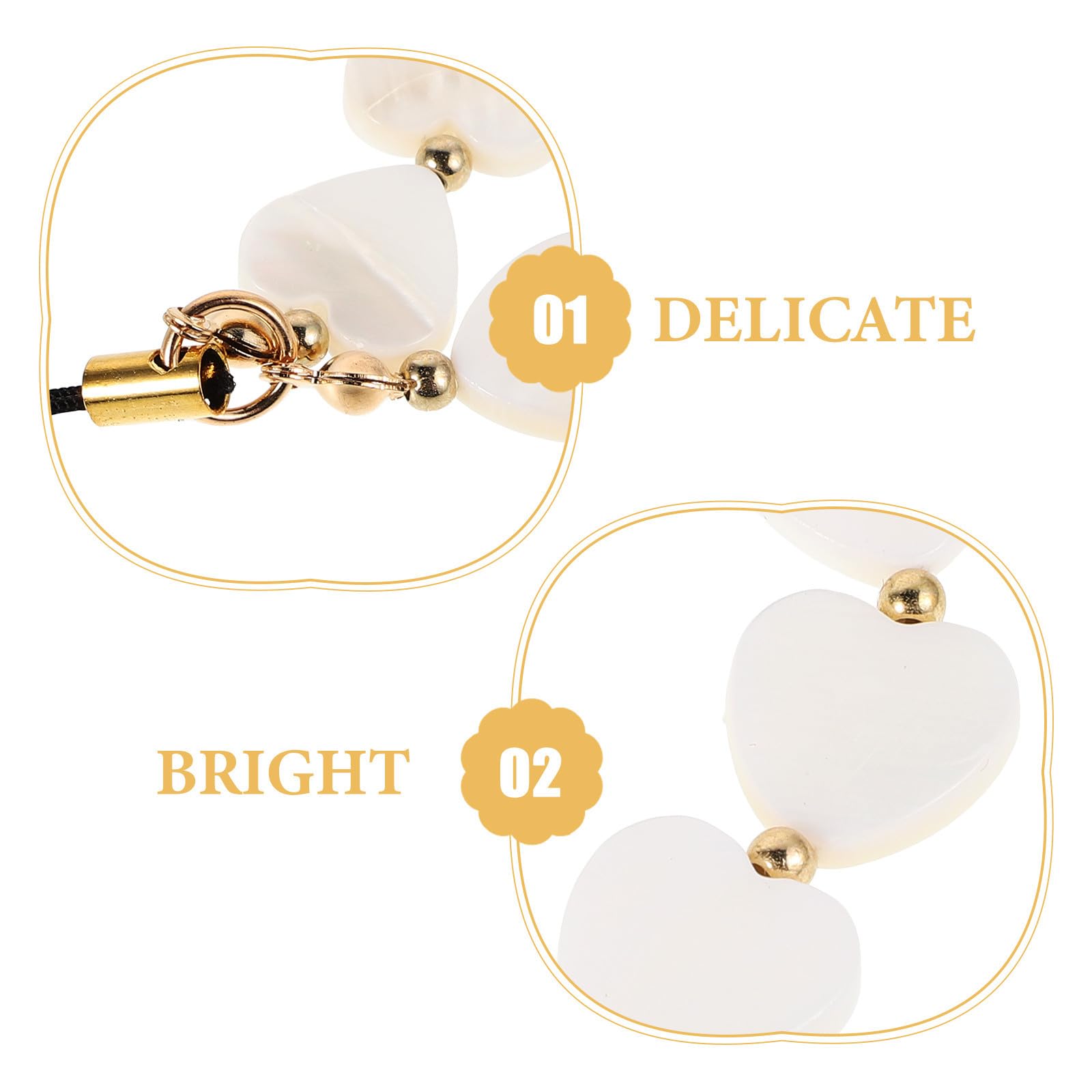 TEHAUX Porte-clés Chaîne Pendentif Cœur en Perles pour Téléphone Portable, Accessoire Décoratif, Chaîne Téléphonique Élégante pour Étui de Téléphone, Bijou pour Femmes, Présent Pratique