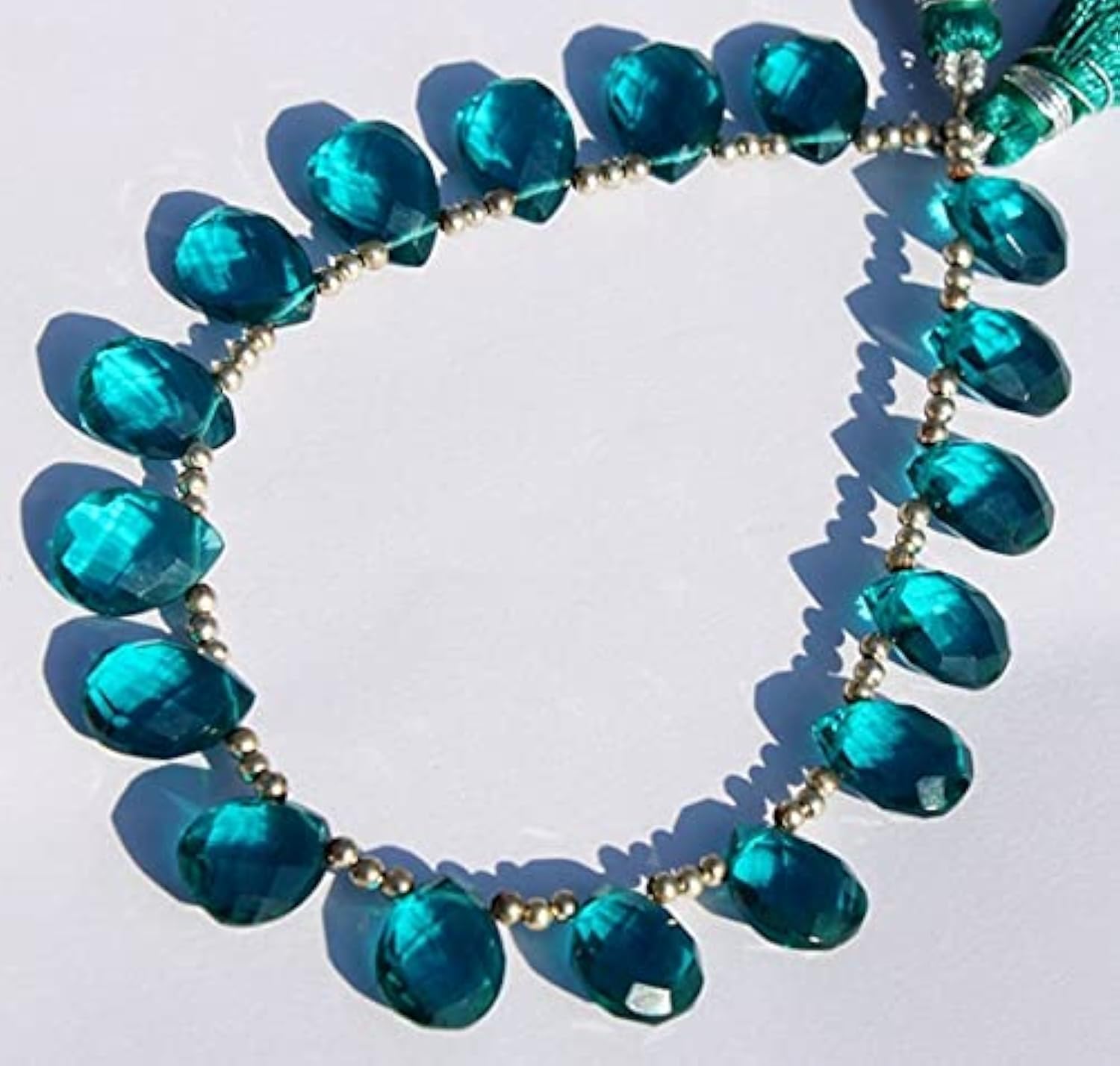 Quartz bleu teal briolette LKBEADS perles facettées poire 9-12mm DIY