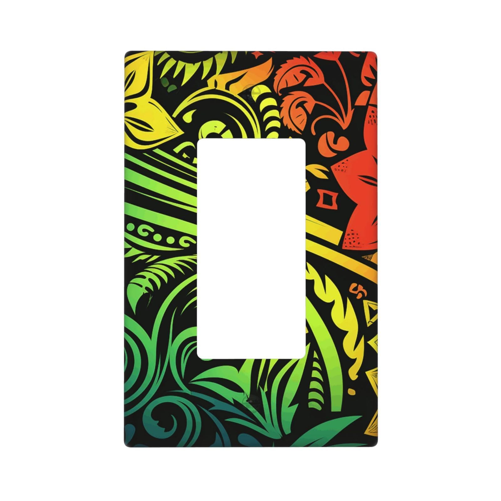 Decorator Wall Plate 1 Gang Light Switch Covers Decorator Receptacle Outlet Covers Hawaiian tribal style Wall Plates for Electrical Outlets Plug Cover Single Rocker Switch Plates