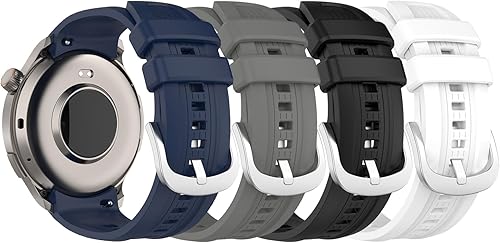 Miniatura 1 de FitTurn Paquete de 4 correas de reloj diseñadas para Amazfit Balance, correa de reloj de repuesto de silicona suave, pulsera ajustable para Huami