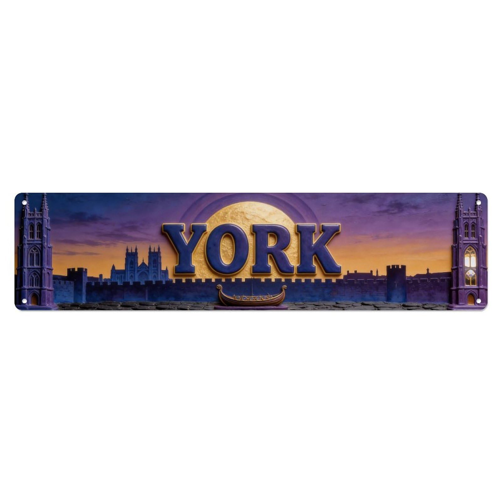 Metal Tin Sign York England Vintage