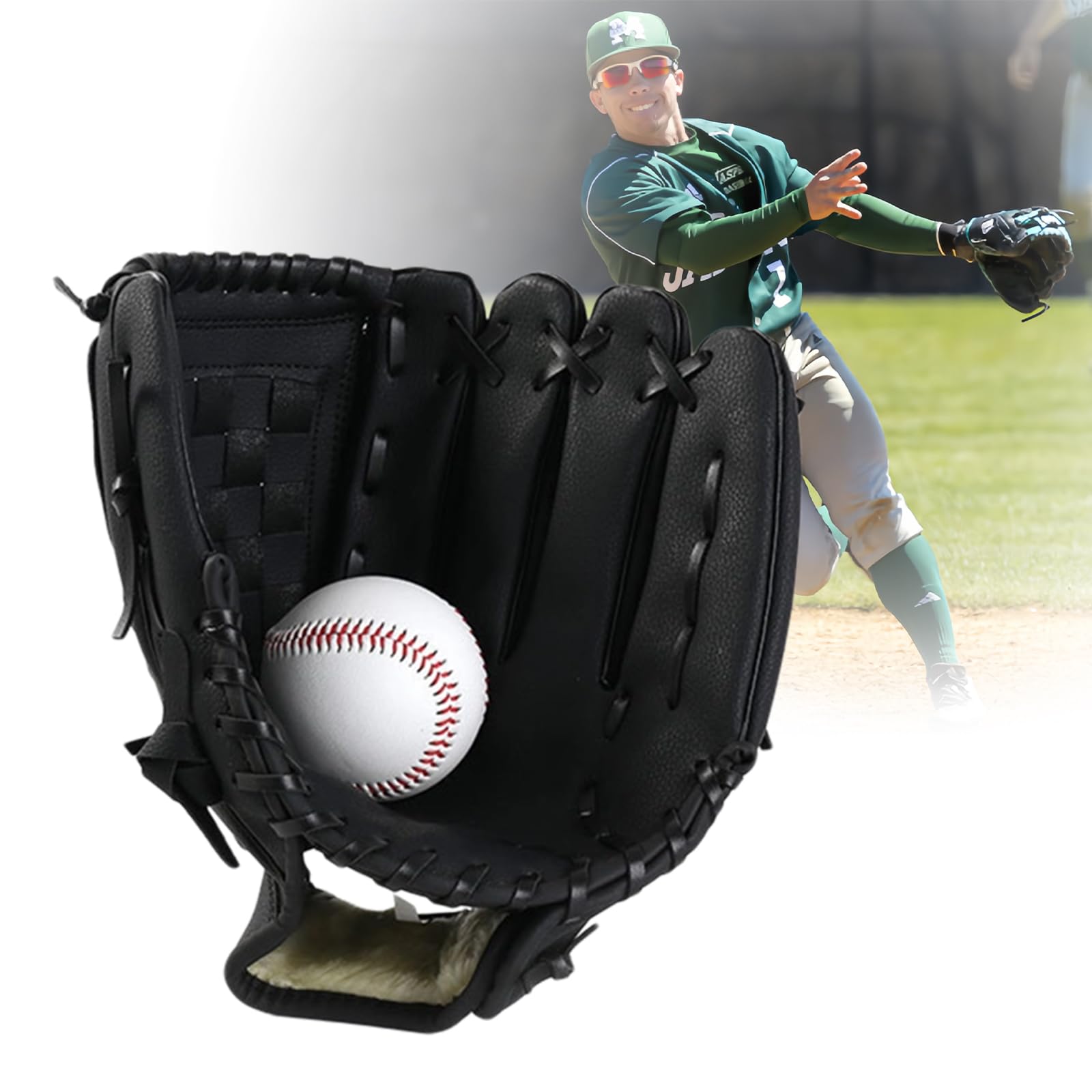 Gant de Baseball et Softball PU pour Lanceur de Champ Intérieur avec Sac de Rangement, Confortable et Réglable pour Enfants et Adultes, Gant Multifonctionnel pour Baseball et Softball