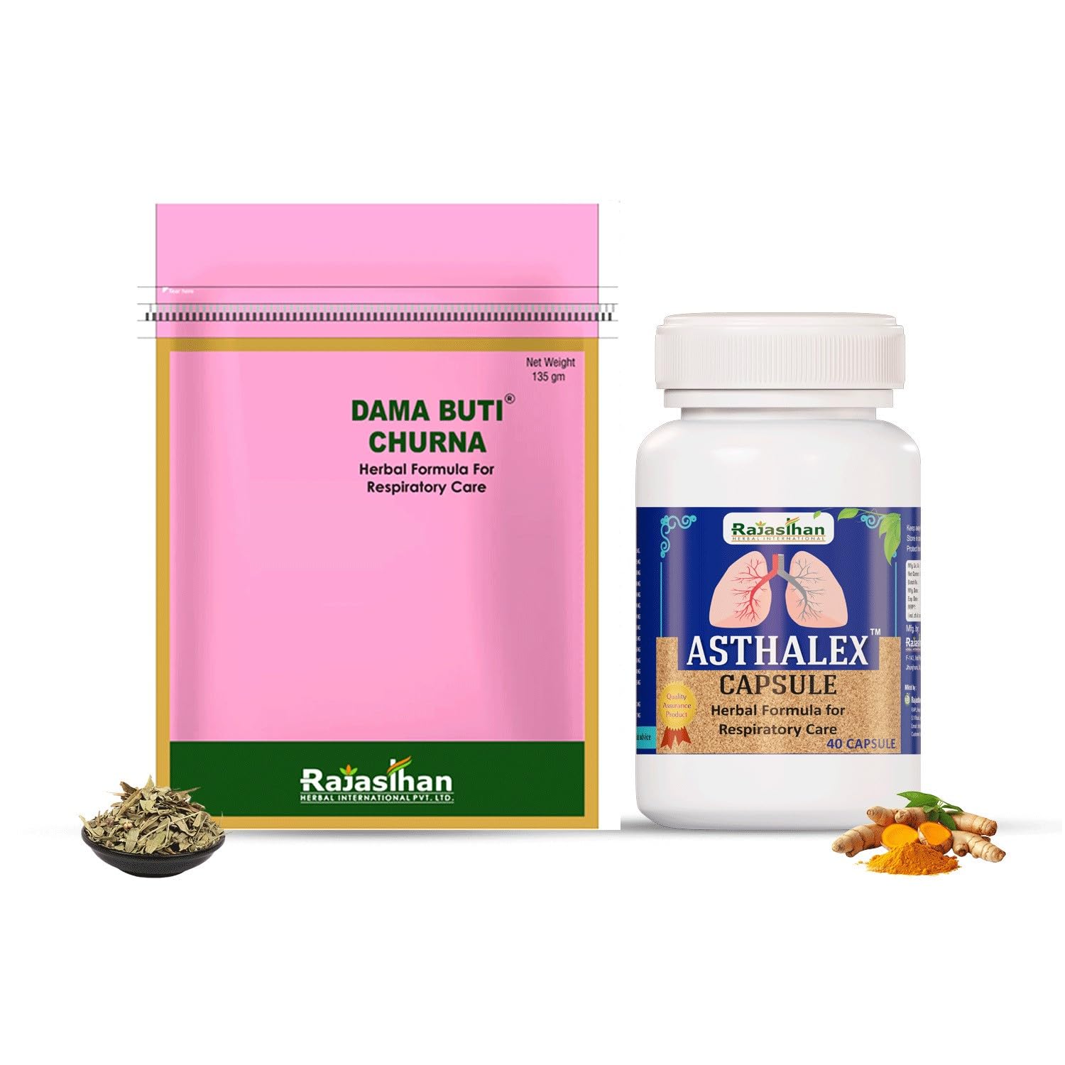 Rajasthan Herbals - Ayurvedic Multi Combo Pack For Asthma| Asthalex (40 capsules) + Dama Buti Churna (135gm) | Both For Men & Women-image-43