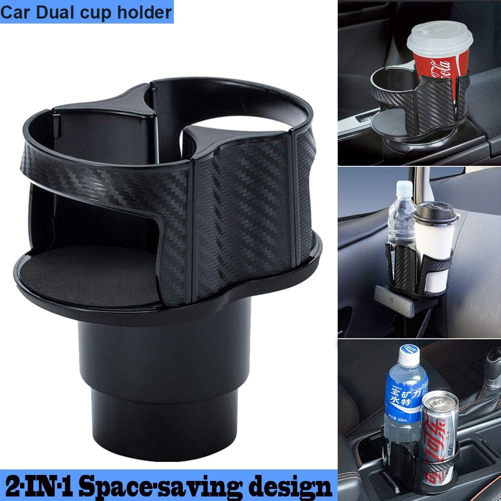 NSTARTCar Drink holders,Car Cup Holder Expander for Hot Drinks, 2 In 1 Multifunctional 2 Cup Mount Extender,Unique Design Drink Can Coffee Bottles Stand,Adjustable Detachable Water Bottle Holder