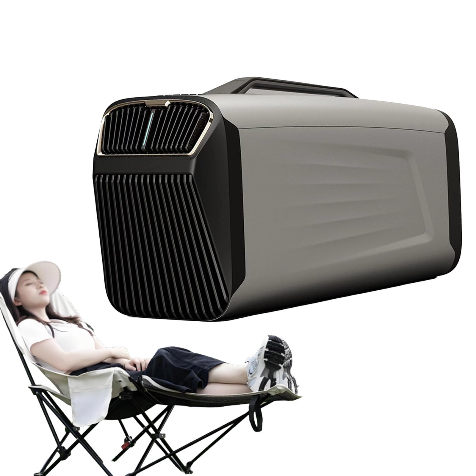 GIZMIT Camping AC, 5200BTU Portable Tent Air Conditioner for Camping, Outdoor and Indoor Use, 400W Car Air Conditioner Portable, for Truck RV Van and Car Cooling Gray