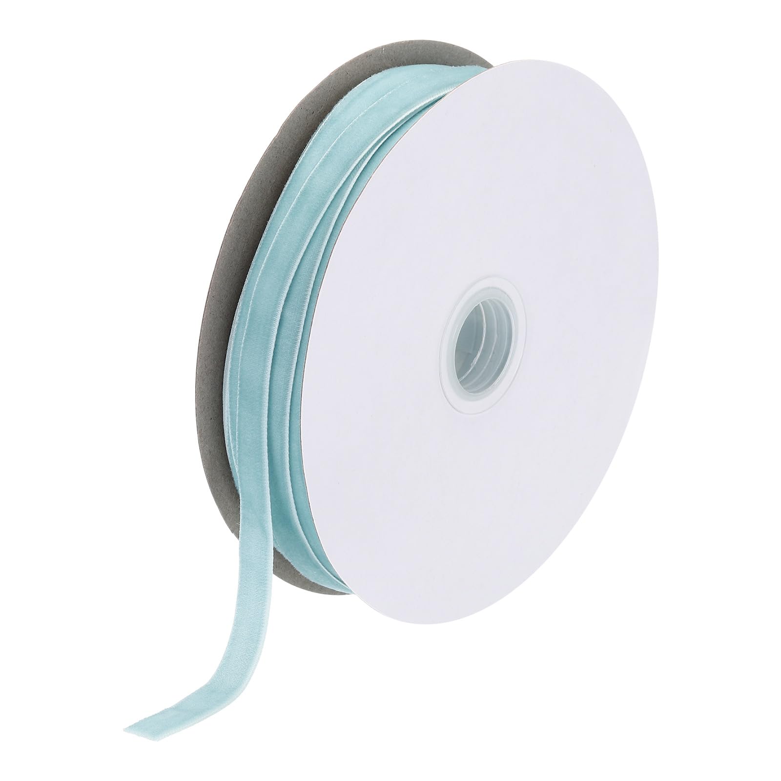 sourcing map Velvet Ribbon 3/8 Inch x 50 Yard Single Face Spool Silky Velvet Fabric for Bouquets DIY Crafts Gift Wrapping Wedding Party Gray Blue — image 1