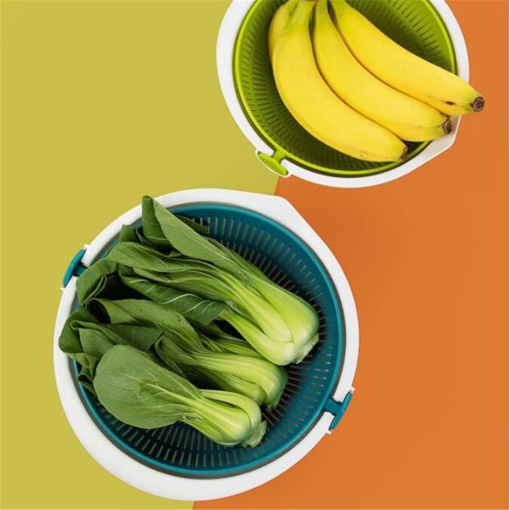 2 Washing Basin Double Drain Water Basket Washing Vegetable Basket Fruit Home Kitchen Leaking Basket Fruit Tray (D As Shown)