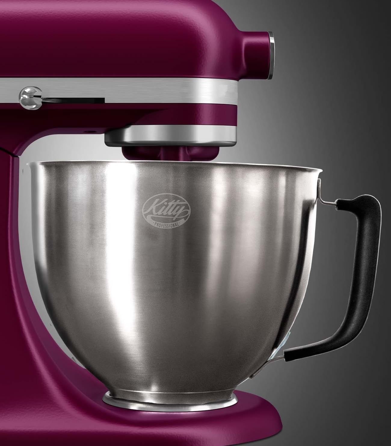 Kitty Professional Edelstahl Rührschüssel Super Bowl kompatibel mit Kitchen Aid 4,3 und 4,8 Liter mit Messskalen, spülmaschinenfest (Brushed Steel)