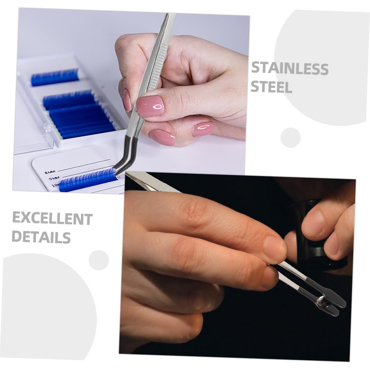 Hemobllo 8pezzi Pinzette Inossidabile Per Artigianato e Makeup Pinzette Multiuso Per Applicazione Ciglia Finte e Collezionismo Francobolli Eleganti e Facili Da Pulire