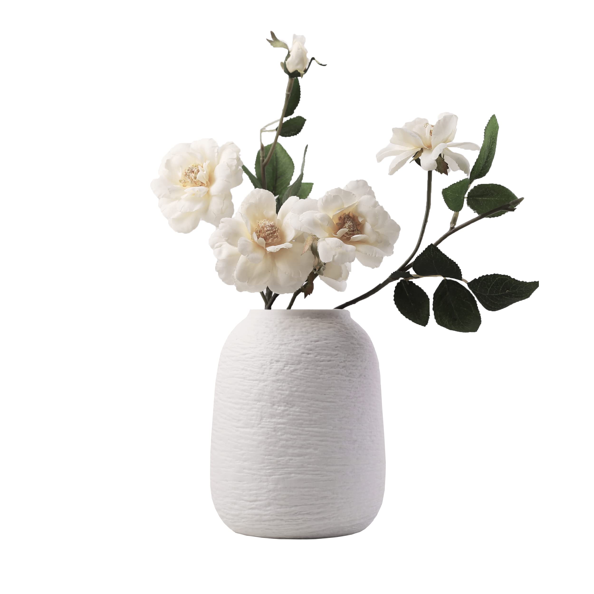 White Vases, Minimalist vase,Ceramic Vase,Modern Flower vase, Home Decor vases, Fits Everywhere, Best Decoration for Christmas, Mother's Day and Other Festivals, 5.9 Inch.(ZJ White)