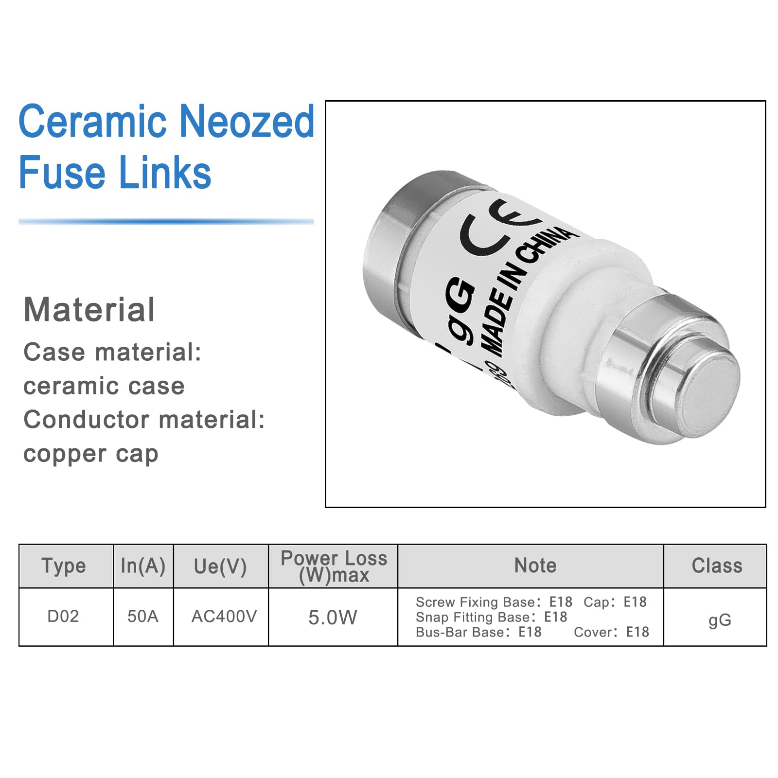 Base De Fusibles Neozed Liens De Fusibles En Céramique Néozed,Liens De Fusibles De Type D0,D02,20A 400Vac,Type Gl-Gg,Lot Tipos De Fusibles Neozed