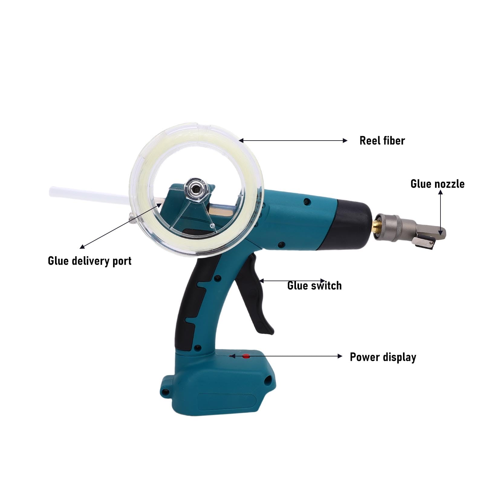 Kabellose FTTR-Glasfaser-Klebepistole – 220 ℃ Heizung, Präzisionsdüse, ABS-Werkzeug für 11-mm-Klebestifte, verdeckte Verkabelung, Inneninstallationen