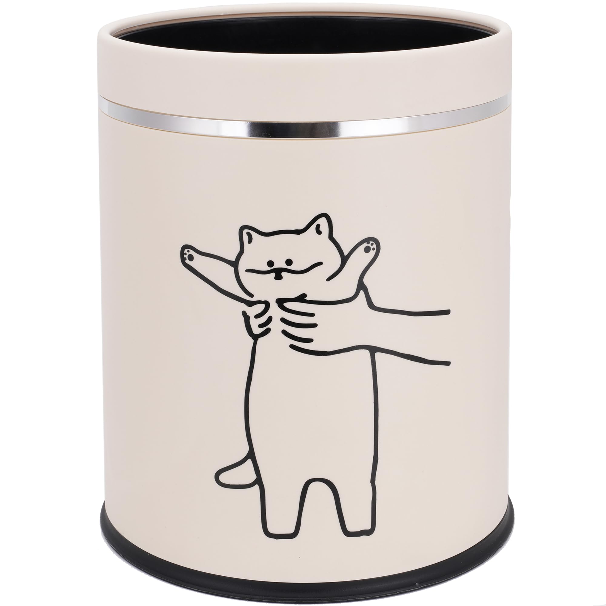 Juju Cat Trash Can - Cat Decor Garbage Can - Small Waste Basket for Bedroom - Garbage Bin