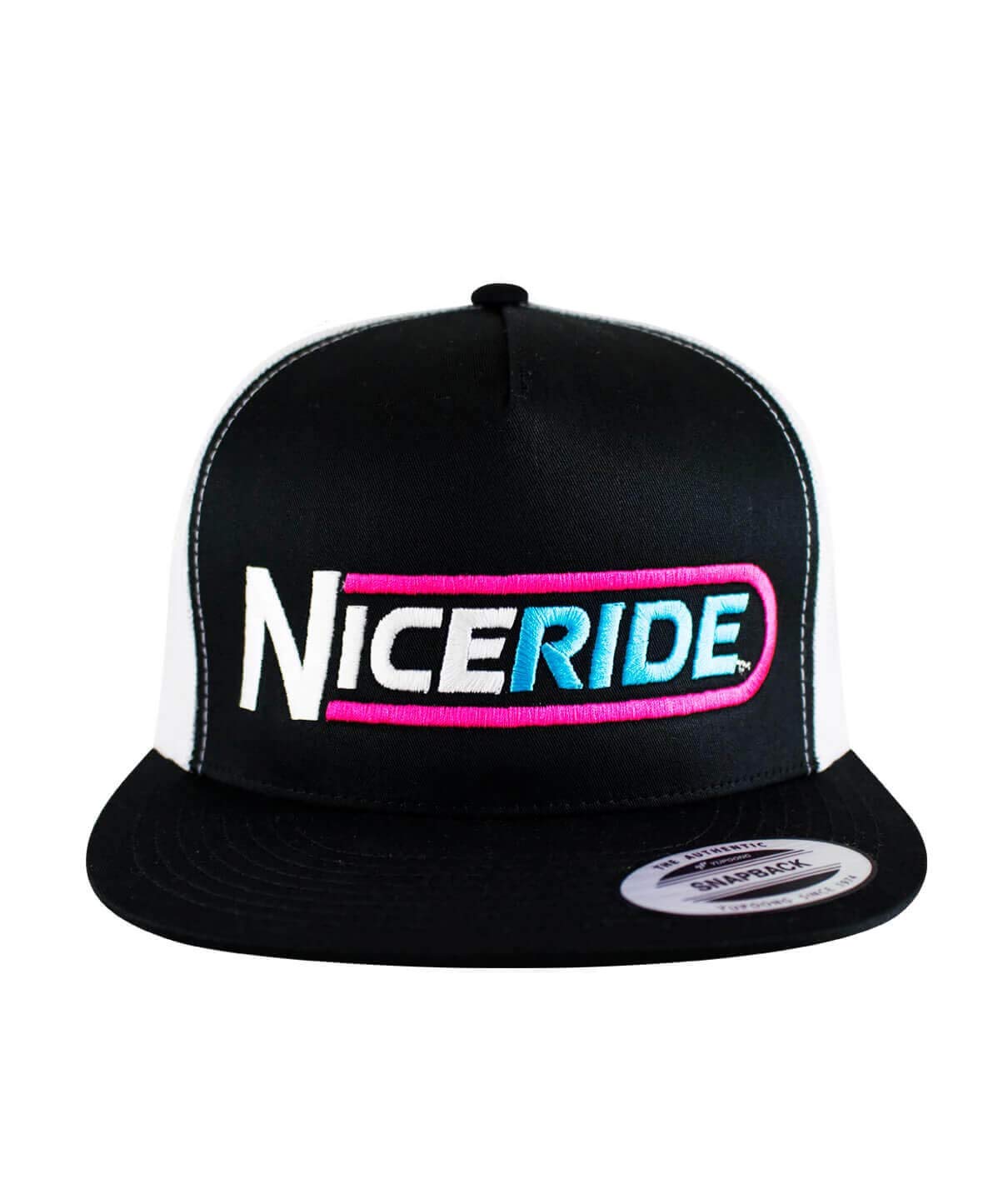 The Tube Embroidered Unisex Adjustable Snapback Trucker Baseball Hat Black