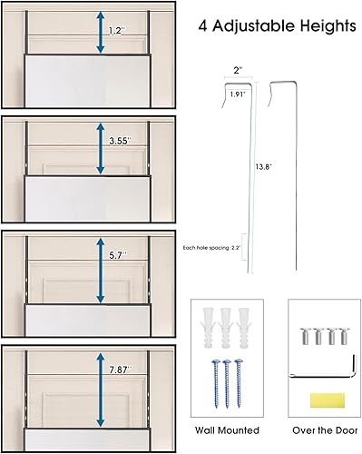 Miniatura 3 de AyeWish Espejo de puerta, espejo de longitud completa sobre la puerta, espejo colgante de 14 x 48 pulgadas, espejo arqueado grande, para