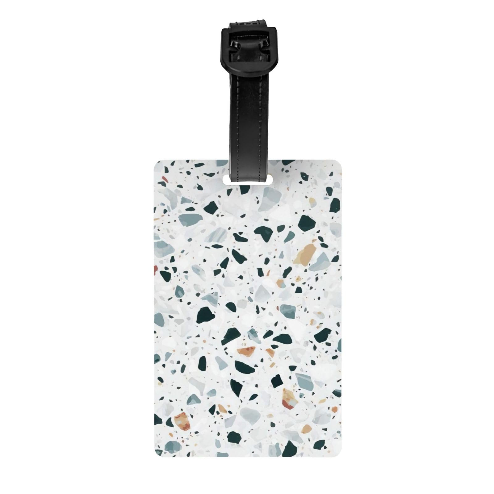 Terrazzo Marble Pastel Print Luggage Tags for Suitcases,PVC Travel Bag ID Label Tags to Accessories Essential