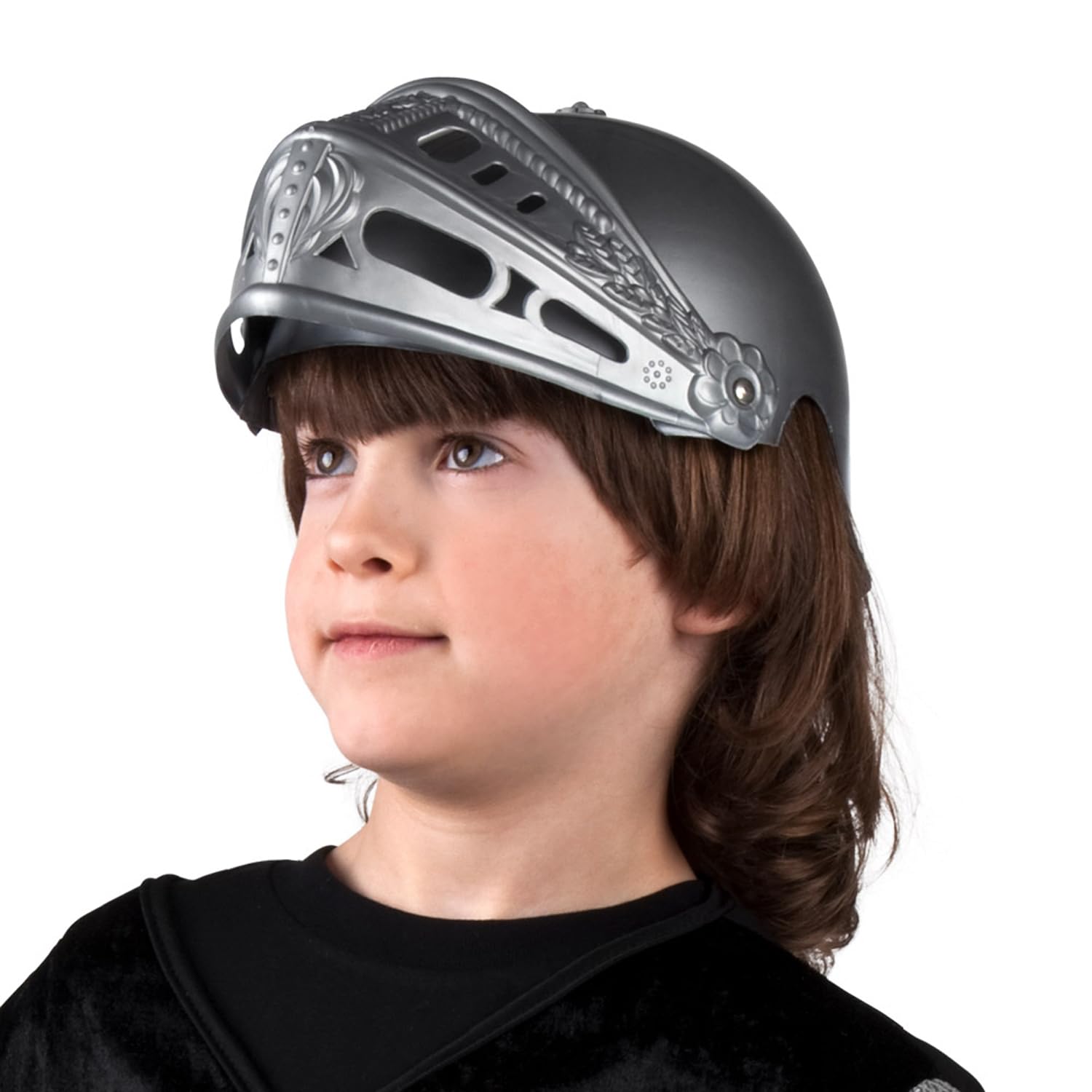 Boland 44033 - Casque de chevalier pour enfants, gris, avec visière rabattable, plastique, casque de chevalier, carnaval, Halloween, fête costumée, déguisement, théâtre