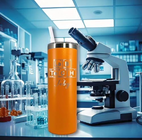 Miniatura 5 de Lab Tech Personalized Laser Engraved 20 oz Skinny Tumbler, Gift, Personalized Lab Tech Tumbler, Laboratory Technician Gift, Microscope, Med Tech,