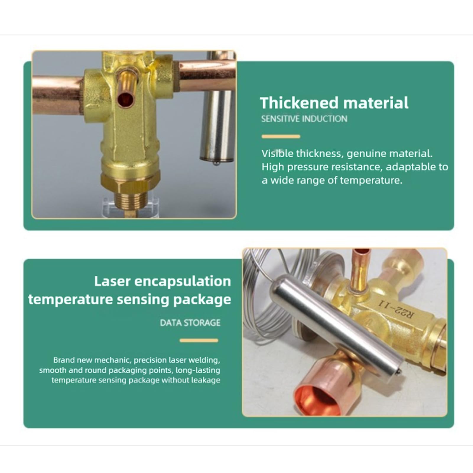 Sicherheitsregelventil mit Thermoelement, 27kW 7.5TR TEV Expansionsventil Klimaanlage, 5/8 Zoll Einlass 7/8 Zoll Auslass, 1,5m Kapillarrohr, Kompatibel mit R22 R407C R404