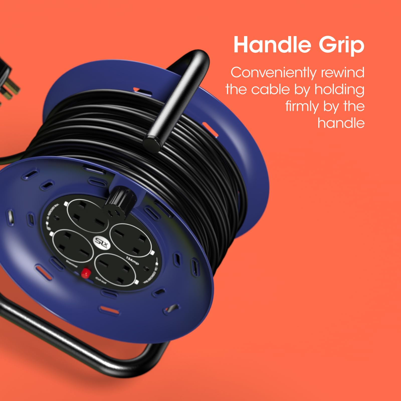 Cavo Prolunga 25m Con Bobina - 4 Prese Britanniche Protezione K 1087464 - Foto 5