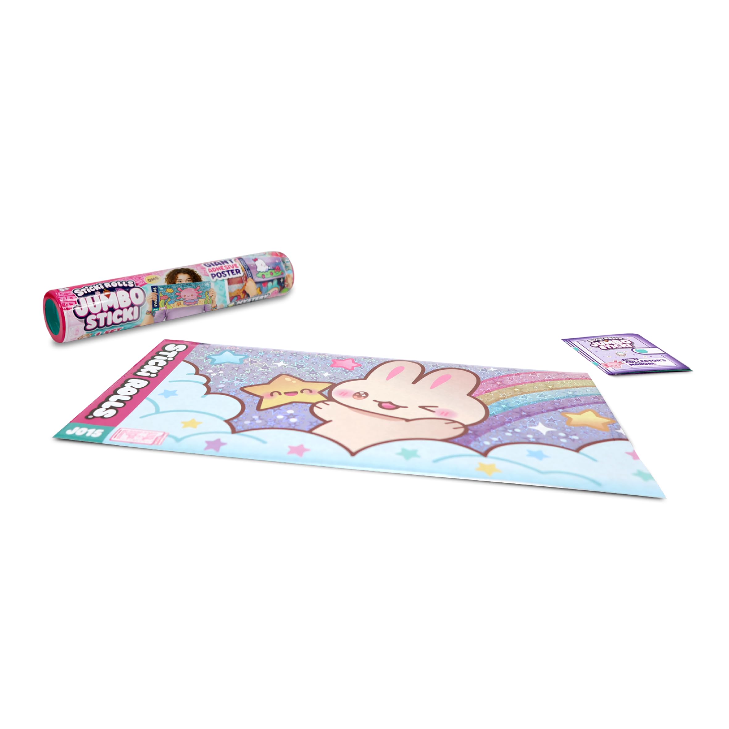 Sticki Rolls Jumbo Stickies Giant Resealable Foil Stickers Unique Kawaii Designs Collectible Wall Decor for Kids Age 5+-image-11