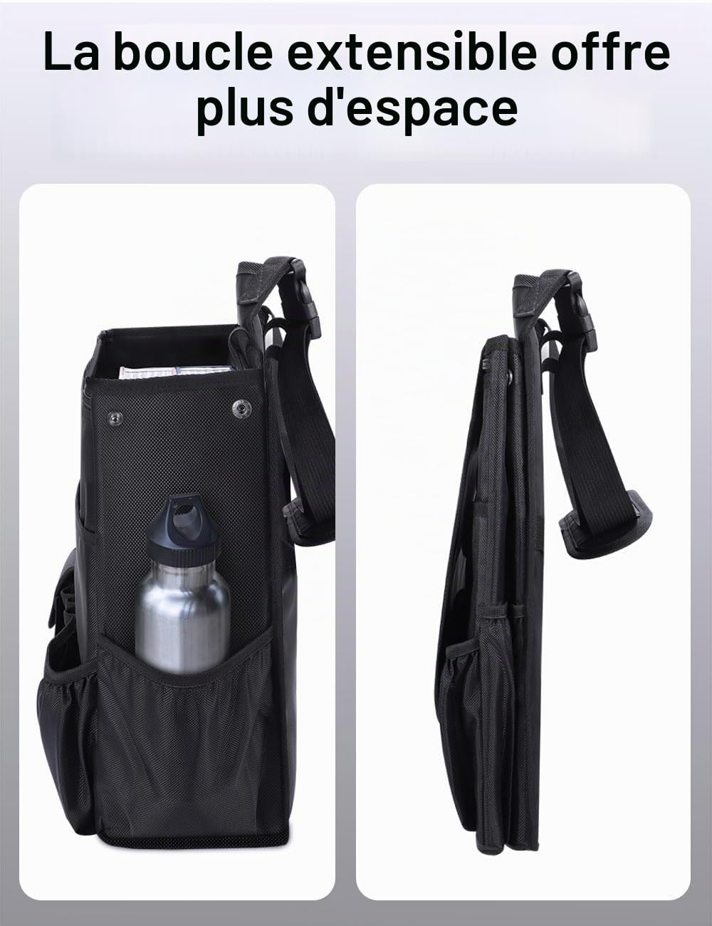 Smof Organiseur de siège de voiture pour siège avant/passager, organiseur de siège arrière suspendu pour dossiers, fournitures de bureau, organiseur de siège arrière pour enfants avec poche séparée