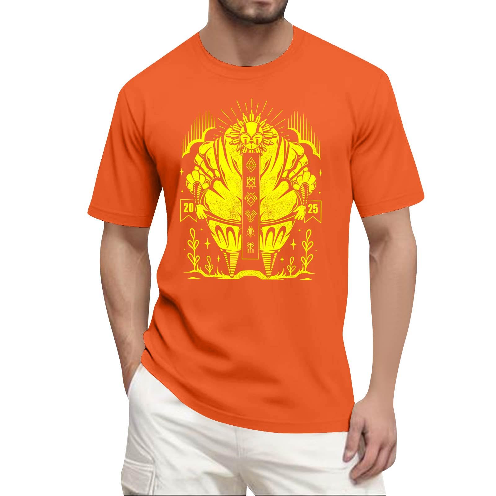 Unisex Expedition 33 Merch Clair Obscur Expedition 33 Game Shirt Two Sided Printed Plus Size Top for Man Game Fans 03-Orange L