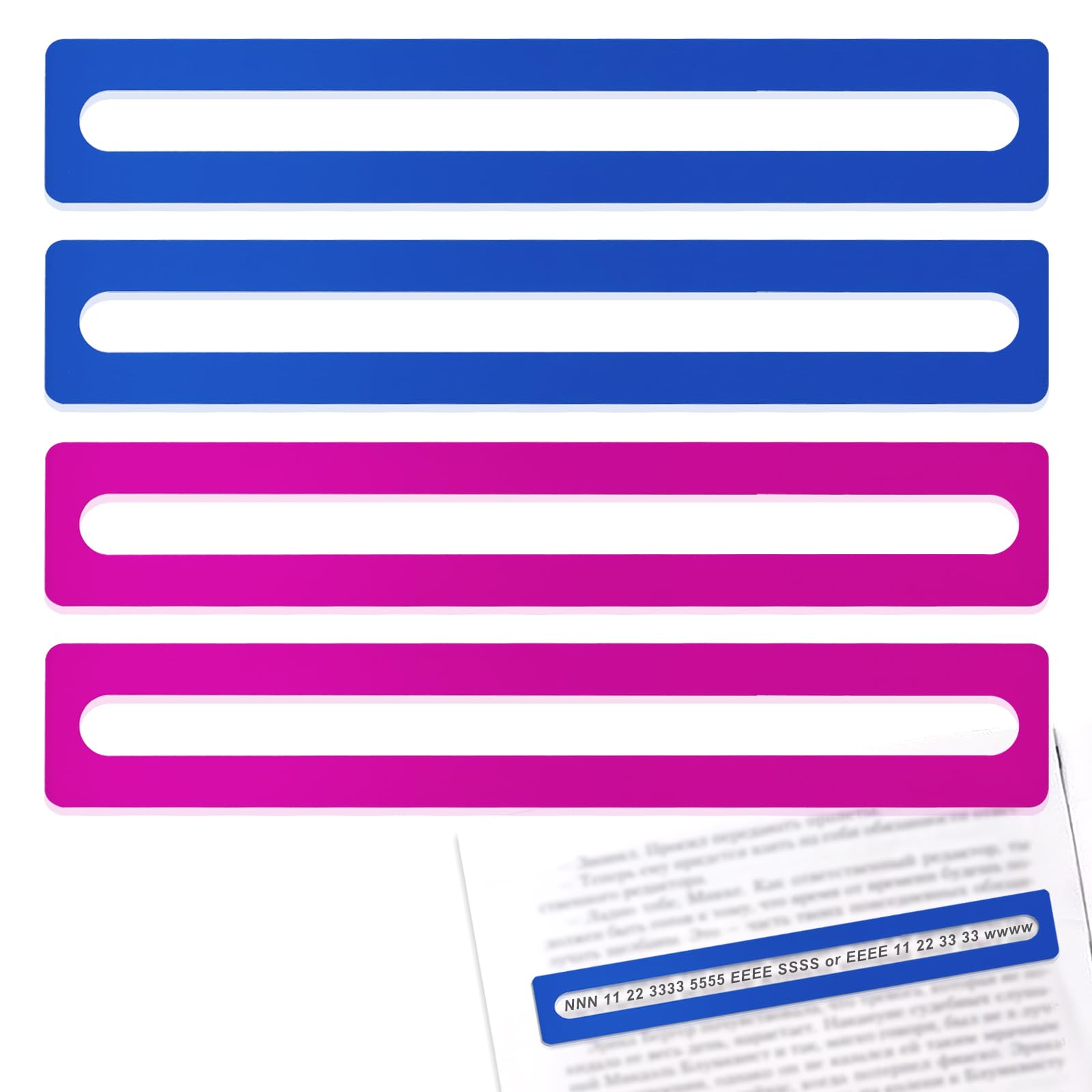 KCMOSGI 4 Pcs Mahjong Line Finder,Beginner Mahjong Line Reader,Mahjong Card Line Guide,Mahjong Accessories for Mahjong Beginners and Mahjong Lovers
