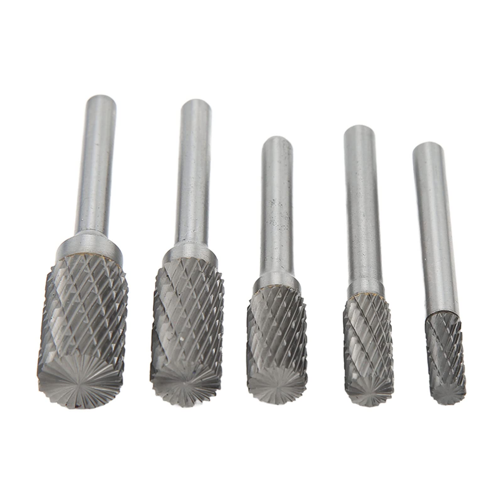 Rengue Set di Lime Rotanti a Doppio Taglio Lime Rotanti in Metallo Duro con Gambo da 6 Mm 10X Durevoli per la Macinazione di Intaglio del Legno in Metallo con 5 Pezzi Serie AX per