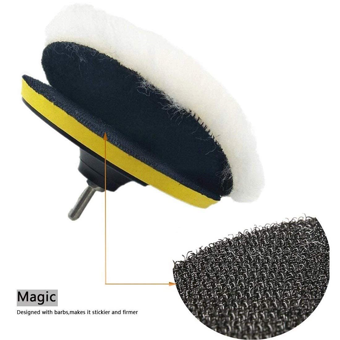 Diy Crafts Polishing Wool Pad With Backer Pad Sucker and Connecting Rod for Home Wall Paint Remove Cleaning Polishing, Pack of 1 Set, 1" (Multicolor) 4